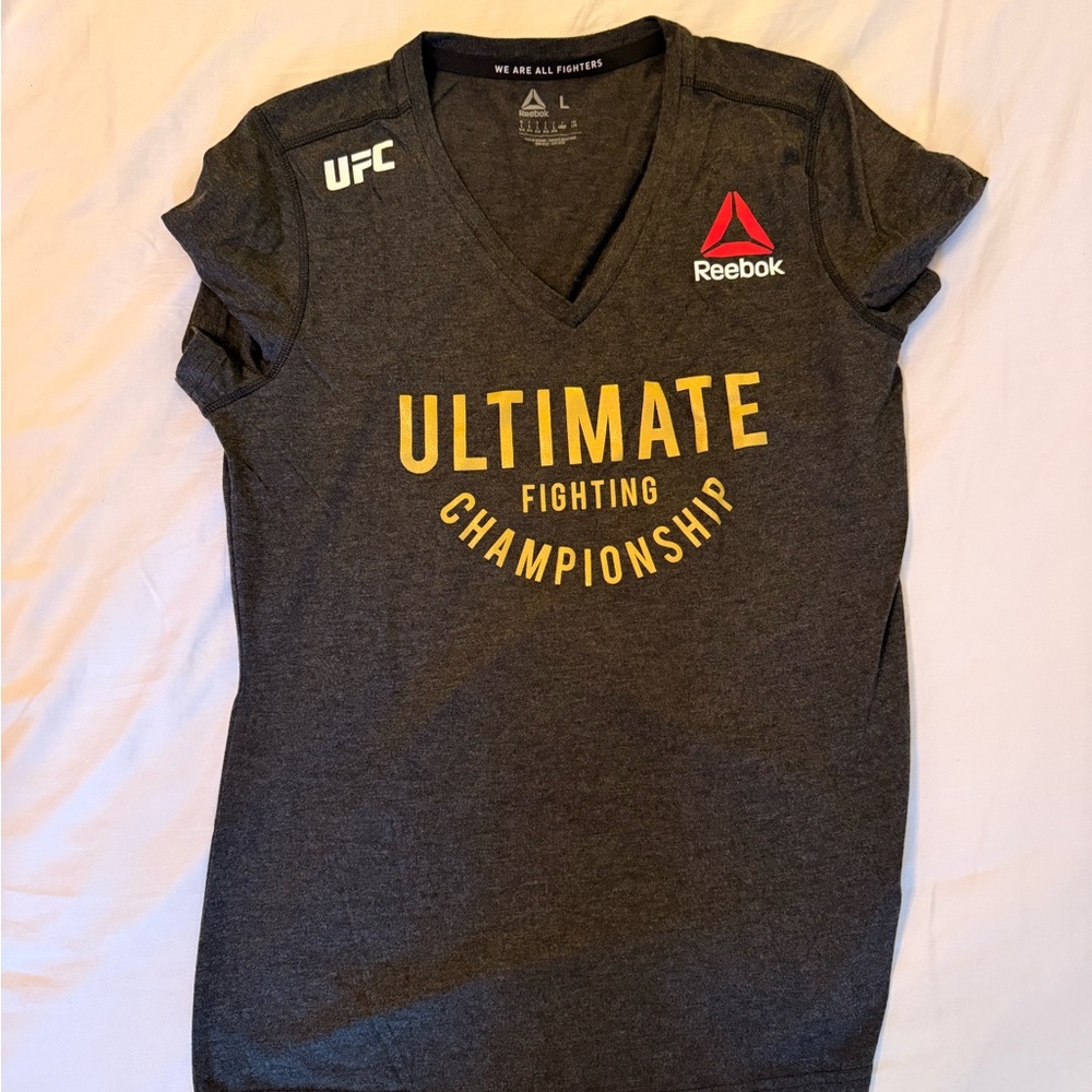 Reebok UFC Charcoal Tee with Yellow Print